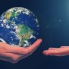 Sustainability - the world is in a hand, depicting the world is in our hands.