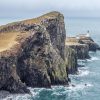 Neist point, overlooking the sea and the lighthouse on the Isleof Skye