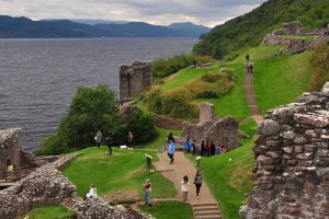 Urquhart Castle on the banks of Loch Ness, Scotland