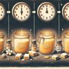Visual representation of the soy wax hardening process over time, showing stages at 0-4 hours, 4-24 hours, and 24-48 hours, illustrating how long soy wax takes to harden. Made by the Highland Candle Company