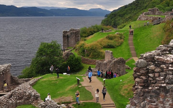 Urquhart Castle on the banks of Loch Ness, Scotland