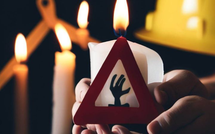 Why Candles Can Cause Fire, a safety sign on the front of a candle to advise on Stay Safe