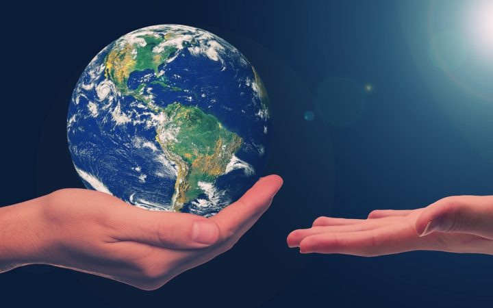 Sustainability - the world is in a hand, depicting the world is in our hands.